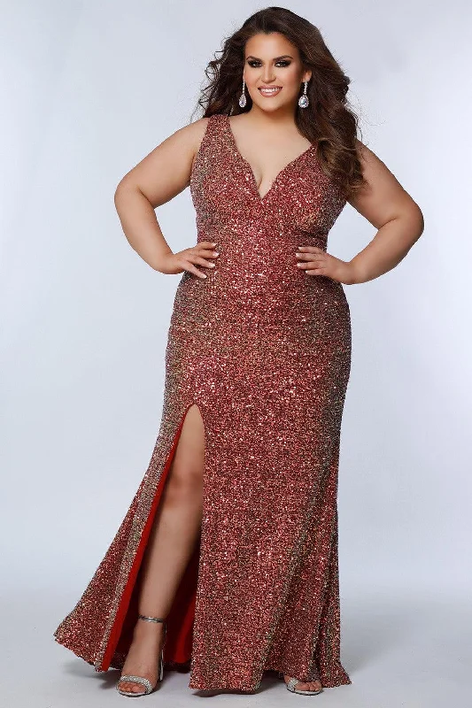 women sexy dresses for black - tie eventsSydneys Closet SC7339 Plus Size Long Formal Prom Dress