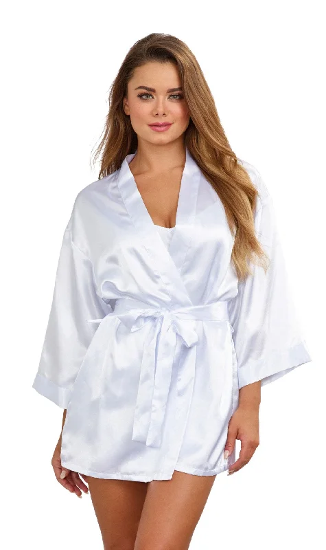 women robes with a geometric print for a trendy lookRobe, Chemise, Padded Hanger - Small - White