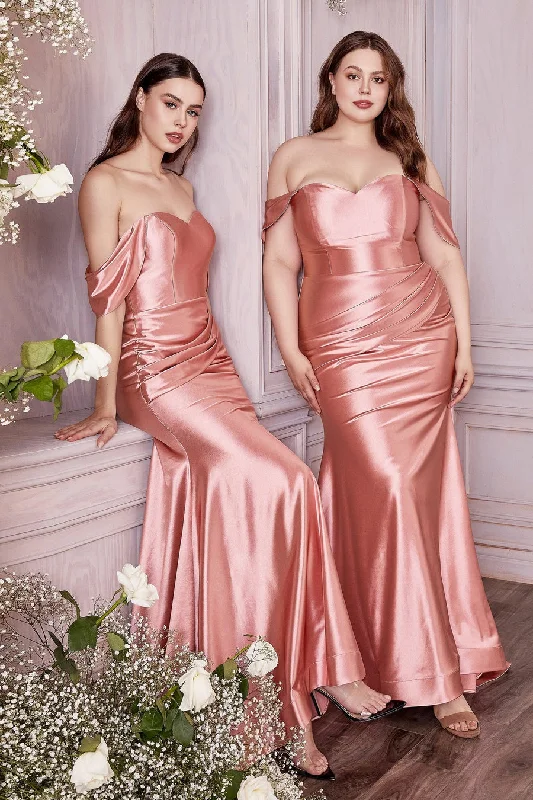 women sexy dresses for masquerade ballsDusty Rose 2X Cinderella Divine CH163C Plus Size Off Shoulder Long Prom Dress Sale