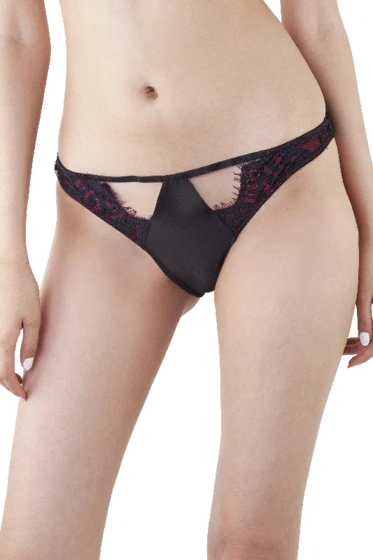 Women's travel - friendly briefs for easy packingBailey Red Net/Black Embroidery Lace Brief