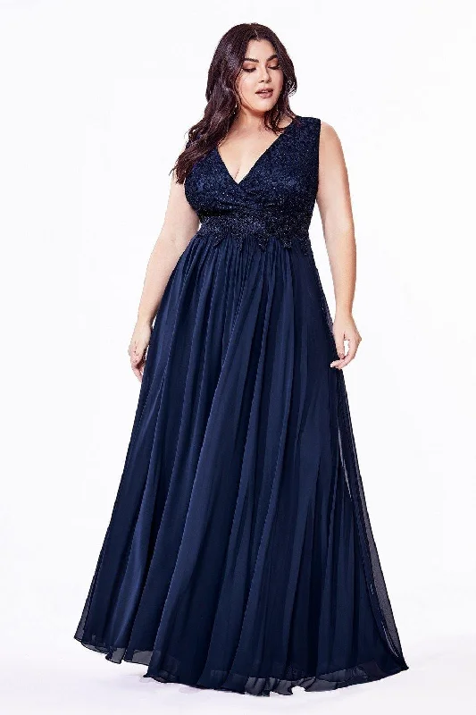 women sexy dresses with balloon sleevesNavy 16 Cinderella Divine S7201 Long Plus Size Prom Dress Sale