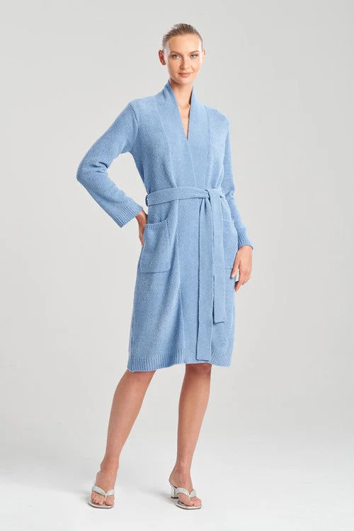 women robes with a faux - fur trim for a luxurious feelAura Solid Robe