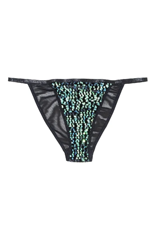 Women's mid - rise briefs with a bow detailWolf & Whistle Carmella Emerald Sequin Brief