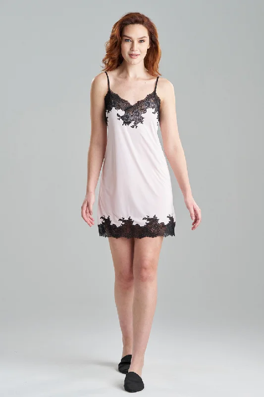 women lounge dress with a nursing - friendly design for new momsEnchant Lace Trim Chemise