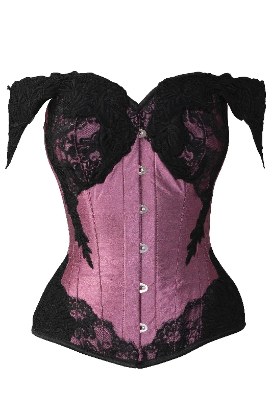 seamless women bustiers and corsets comfortDusty Pink Longline Corset Top with Lace Cap Sleeve