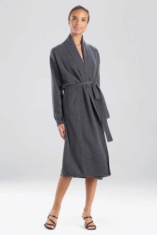 women robes with moisture - wicking fabricCashmere Solid Robe