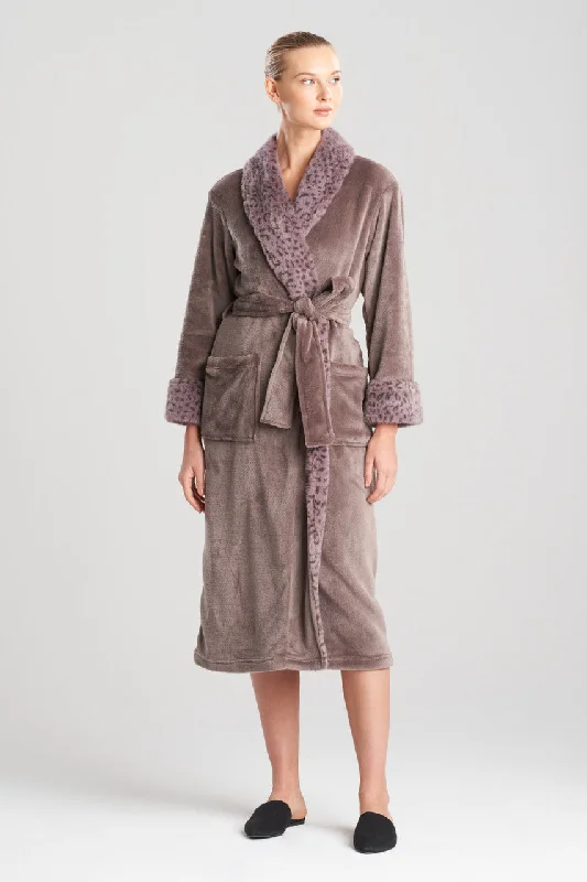 women robes with a drawstring waist for a customized fitPlush Lynx Robe