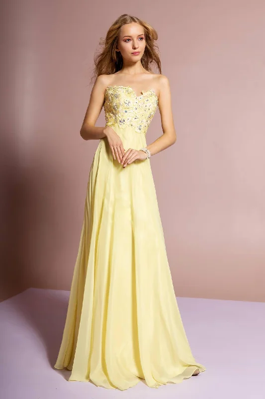 women sexy dresses for Flamenco showsProm Long Dress Strapless Chiffon Formal Evening Gown