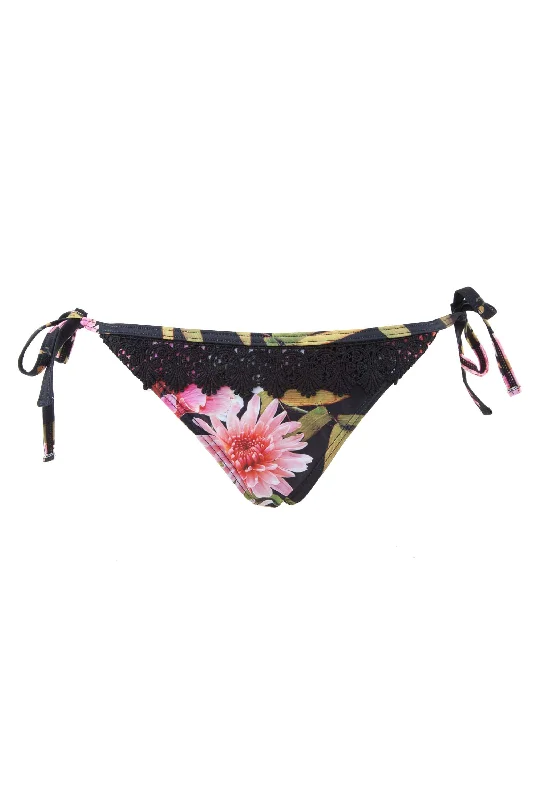 Women's bamboo fiber briefs for breathabilityPeek & Beau Floral Print & Crochet Tie Side Brief