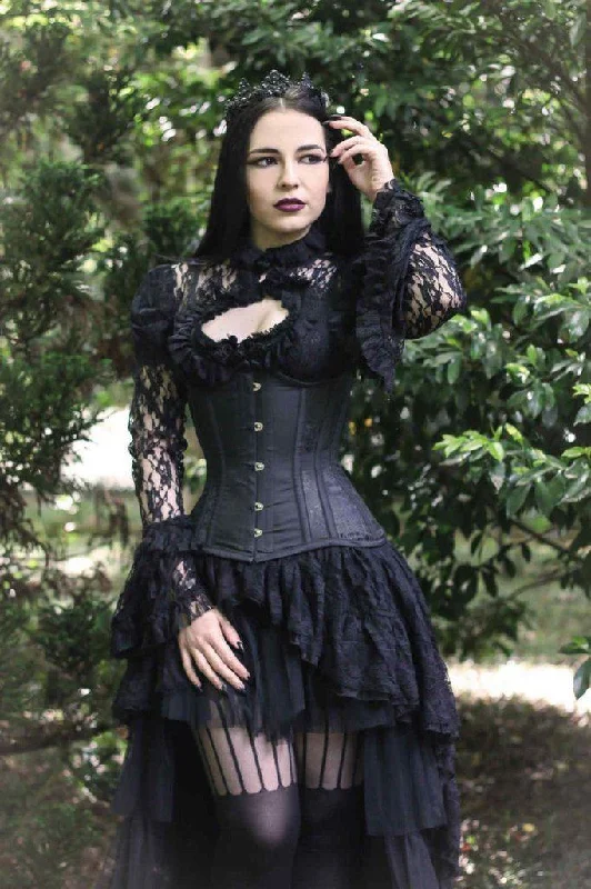 back lacing women bustiers and corsetsMorgana Underbust Steel Boned Corset In King Brocade & Taffeta