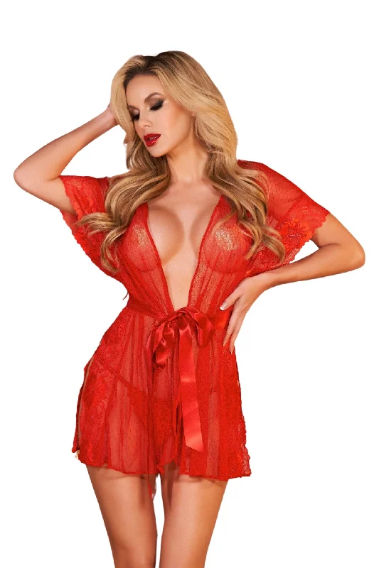 women robes with moisture - wicking fabricSensual Satin Ribbon Open Side Date Night Robe