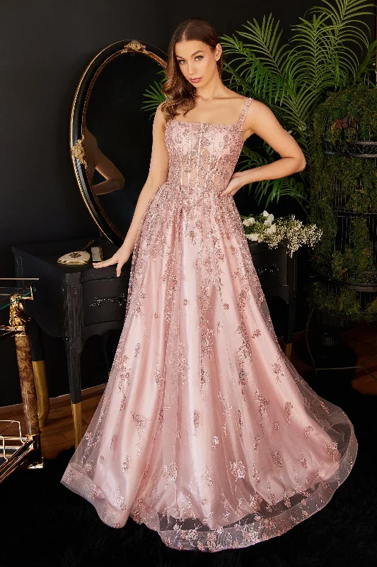 women sexy dresses with feather - adorned collarsCinderella Divine J840 Long A-Line Evening Gown