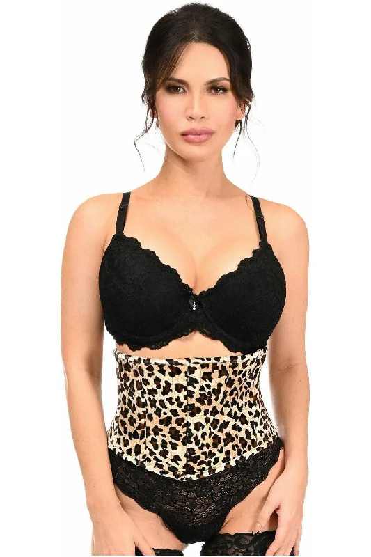 overbust women bustiers and corsetsLavish Leopard Velvet Mini Cincher Corset