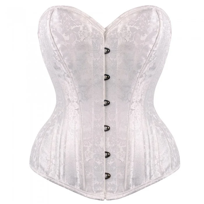 low - cut women bustiers and corsetsJosiah White Brocade Bridal Overbust Corset