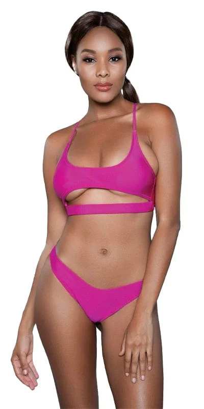 seamless silk - lined women thongs for a smooth and soft feelSexy Gigi Two Piece Cut Out Crop and Thong Bikini