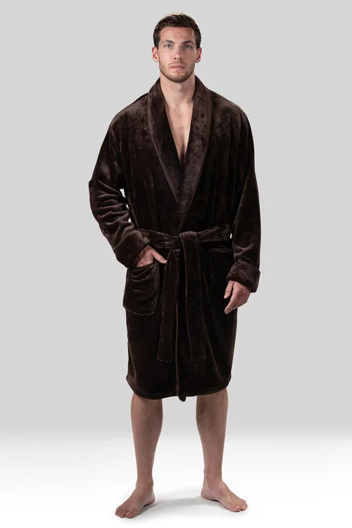 women robes with a faux - fur trim for a luxurious feelKinhin Cozy Fleece Piped Collar Robe