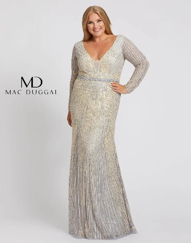 women sexy dresses with asymmetric hemlinesPlatinum Gold 18W Mac Duggal 5176 Long Plus Size Sequins Prom Dress Sale