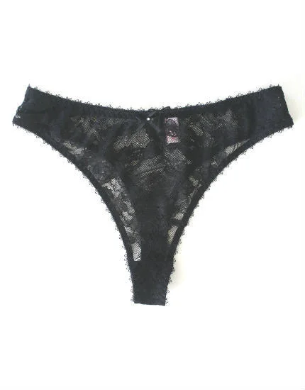 odor - control women thongs for long - lasting freshnessBella Black Lace Thong