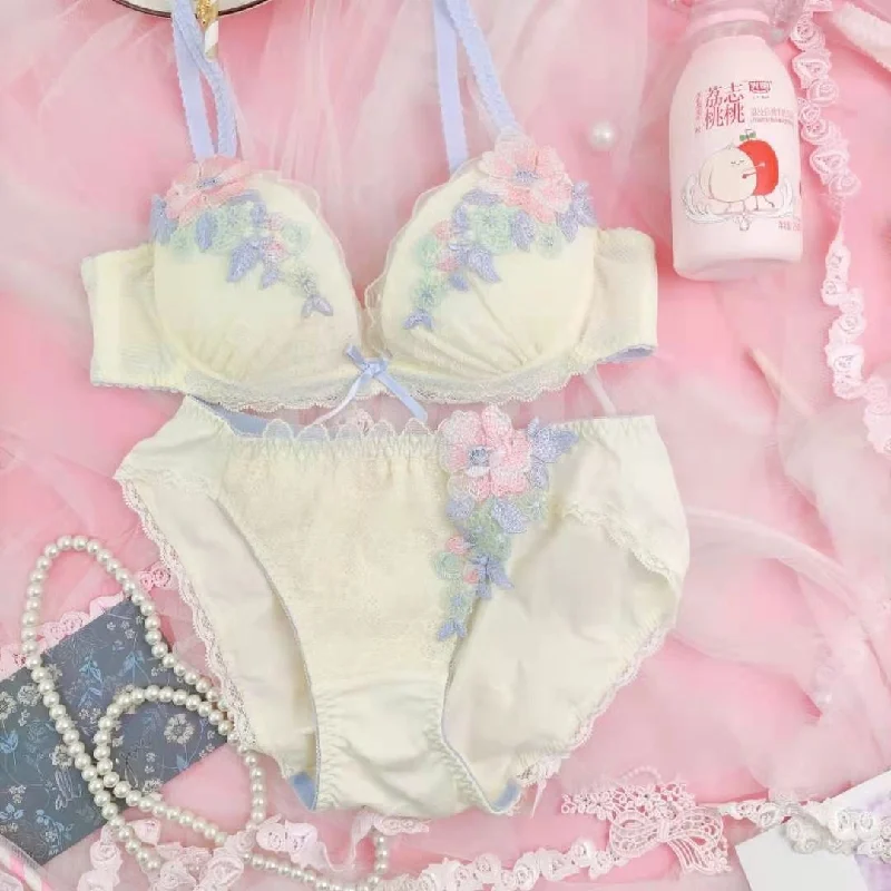Women's High Waist Lingerie Bodysuits Candy Floral Lingerie Set