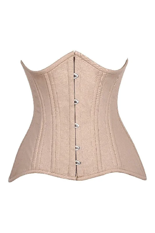 Gothic women bustiers and corsets aestheticTop Drawer CURVY Nude Cotton Double Steel Boned Underbust Waist Cincher Corset