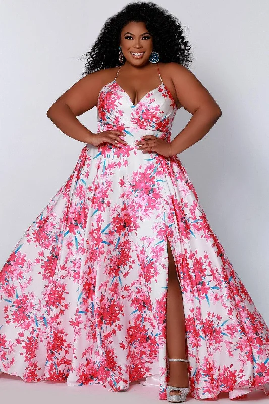 women sexy dresses for Latin dance nightsSydneys Closet CE2206 Long Plus Size Floral Formal Dress