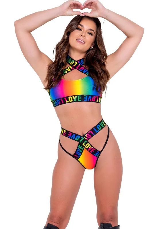 Women's adjustable - fit briefs with elastic sidesPride High-Waisted Briefs with Elastic LOVE Logo