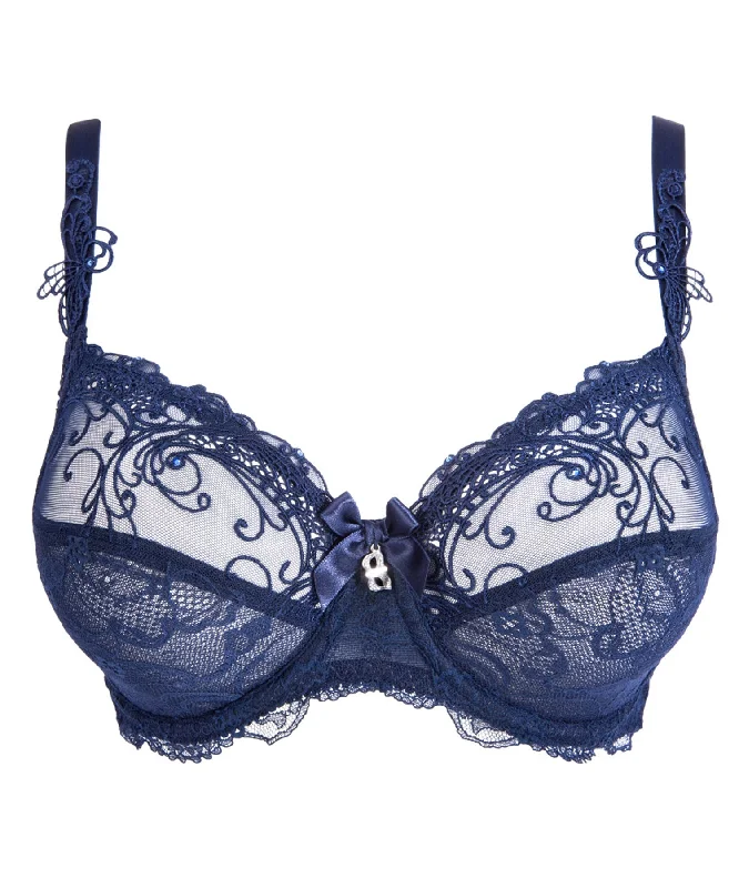 mesh women lingerie for a breathable and alluring styleSoir de Venise Blue Full Cup Bra