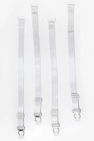 high cut women lingerie for a leg - lengthening effectWhite Essential Garter Straps