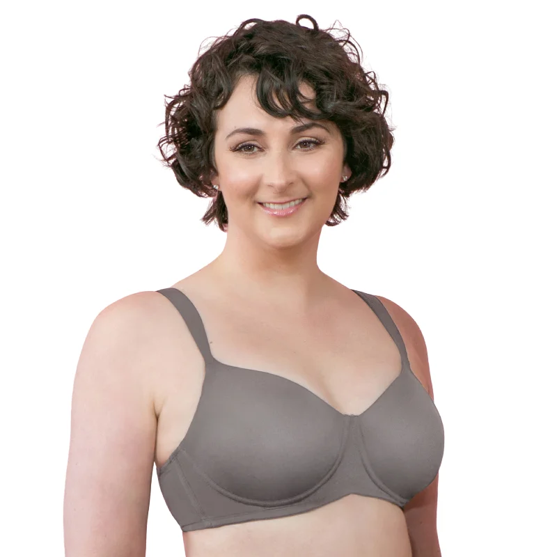 Women's bras made of soft cotton fabricAmerican Breast Care 516 Silhouette Bra, Cool Grey | Grey Mastectomy Bra