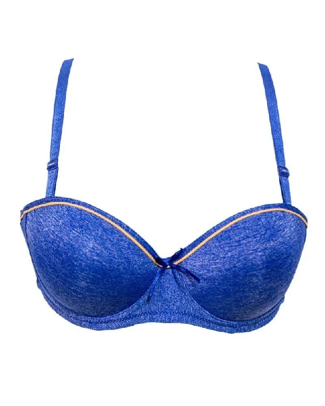 Women's bras made of breathable meshBridal Blue Bra A718 - Single Padded,Under Wired Bra - By Daifuren