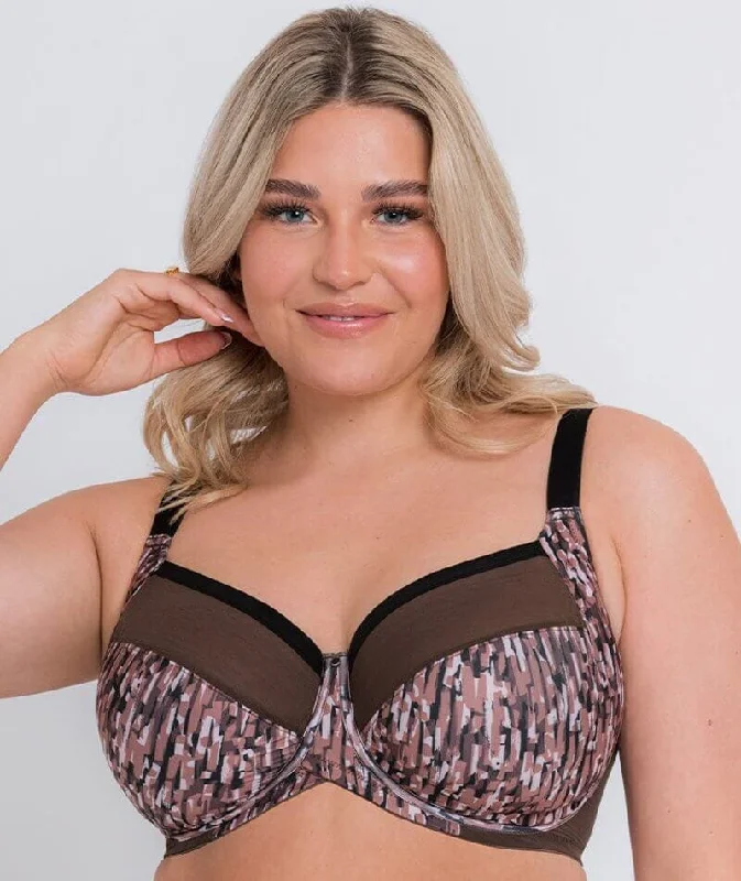 Women's wireless bras for all - day comfortCurvy Kate Wonderfully Full Cup Bra - Cocoa Print Brown