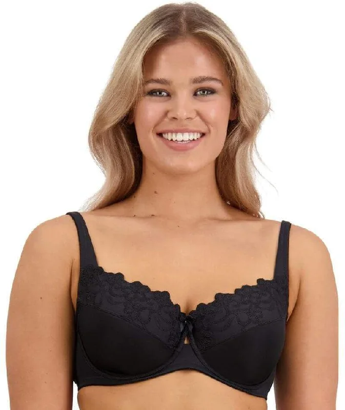 Women's bras using a bamboo fiber liningFayreform Coral Minimiser Bra - Black