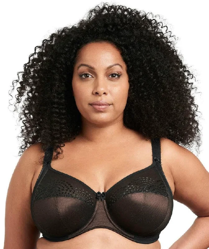 Women's bras with a cotton - polyester blendGoddess Sarah Underwired Banded Bra - Black