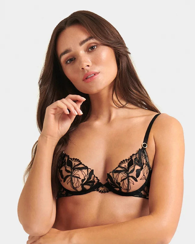 Women's polka - dot brasPersephone Bra Sheer/Black