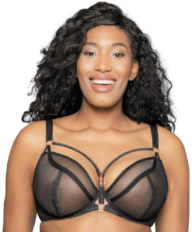 Women's pastel - colored bras for a soft lookScantilly Unzipped Plunge Bra - Black