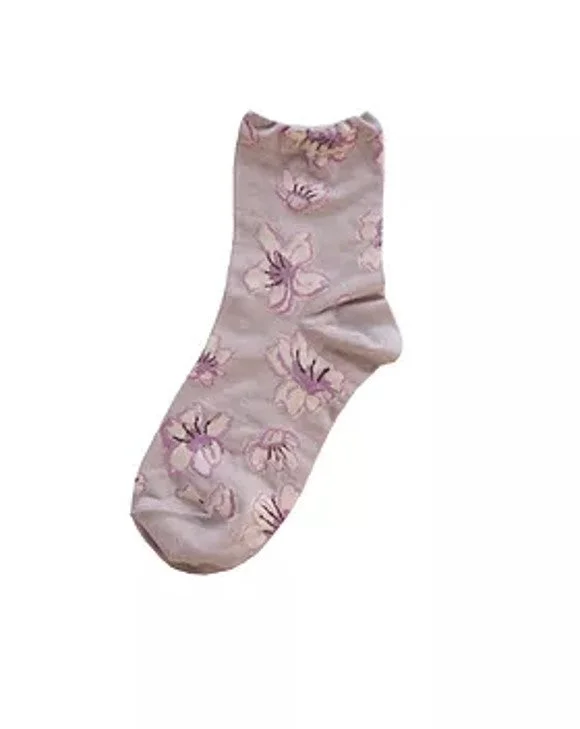 Women's spandex - infused socks for stretchAnde Japan Clearance Hana Grey Crew Sock 1101003