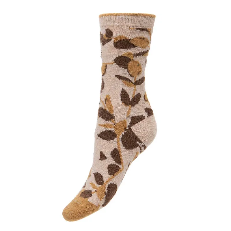 Women's microfiber socks for a lightweight optionAutumn leaves wool blend socks