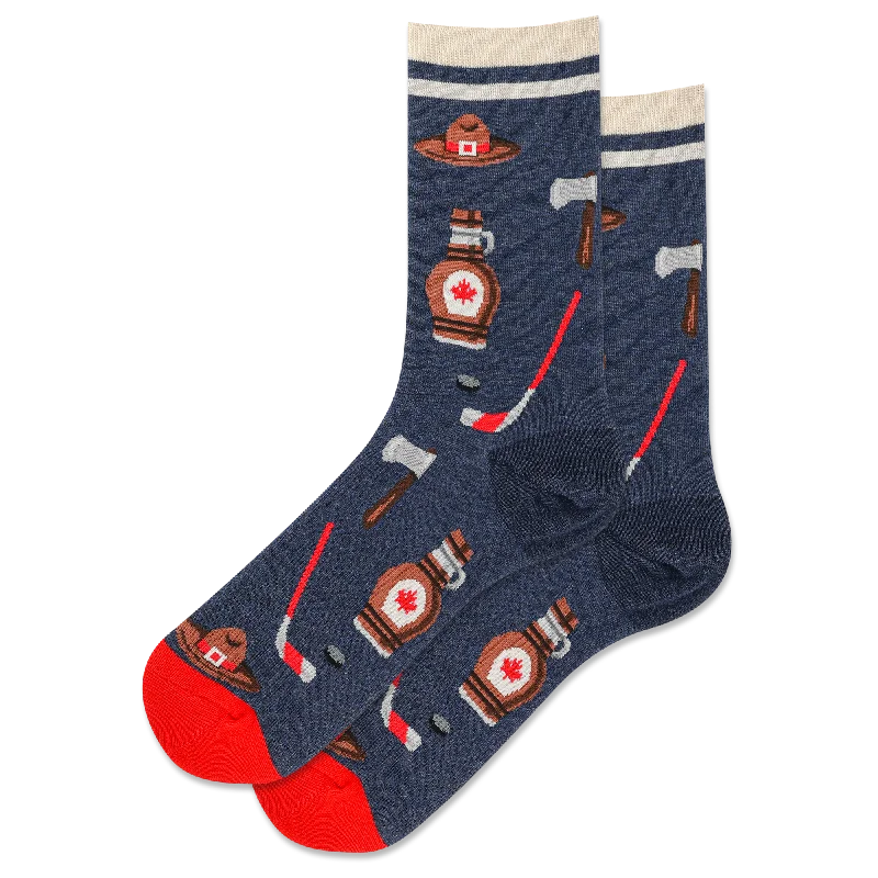 Women's cotton blend socks for breathability"Canada" Cotton Crew Socks by Hot Sox