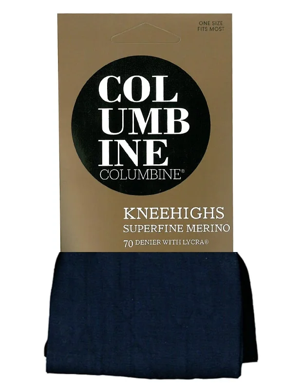 Women's spandex - infused socks for stretchColumbine 2425 Plain Knit Superfine Merino Wool 70 Knee Highs Fleet