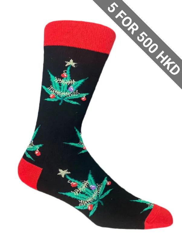 Women's no - show socks with a floral motifSocks | Christmas | WeedXmas | Cotton