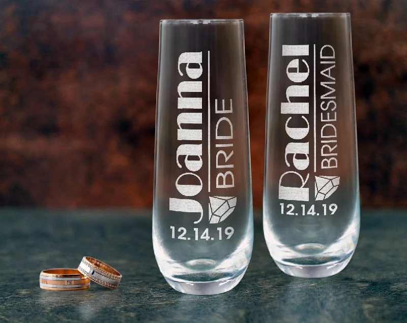 Office - appropriate stockings for workCustom Proposal Engraved Bridal Party Stemless Champagne Flutes Wedding Bridesmaid Bride Gifts Personalized Gifts Single Glass Wine Toasts