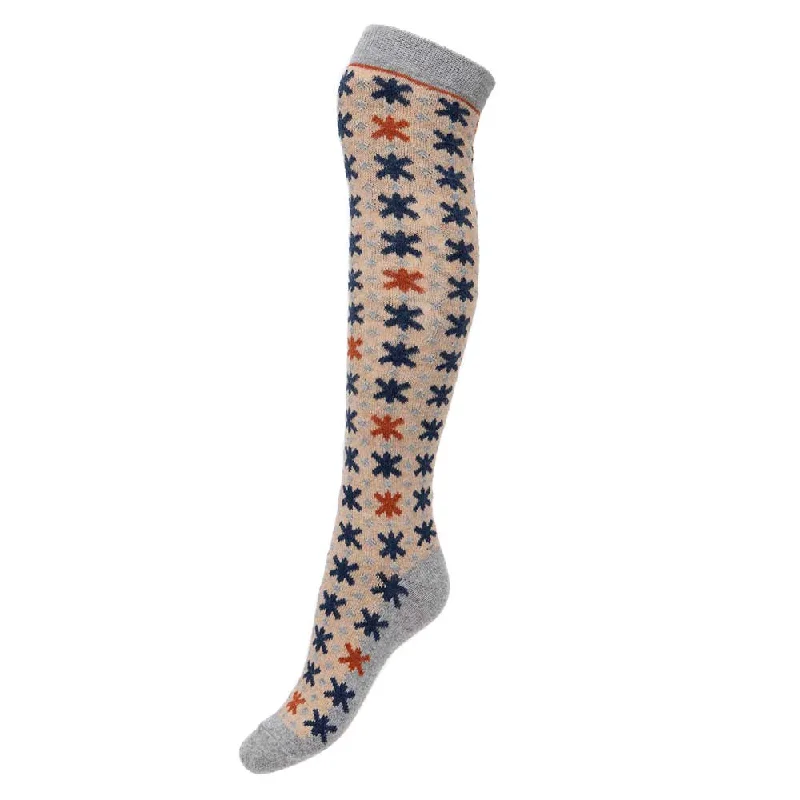 Women's argyle - patterned thigh - high socksFawn patterned Knee high Wool Blend Socks