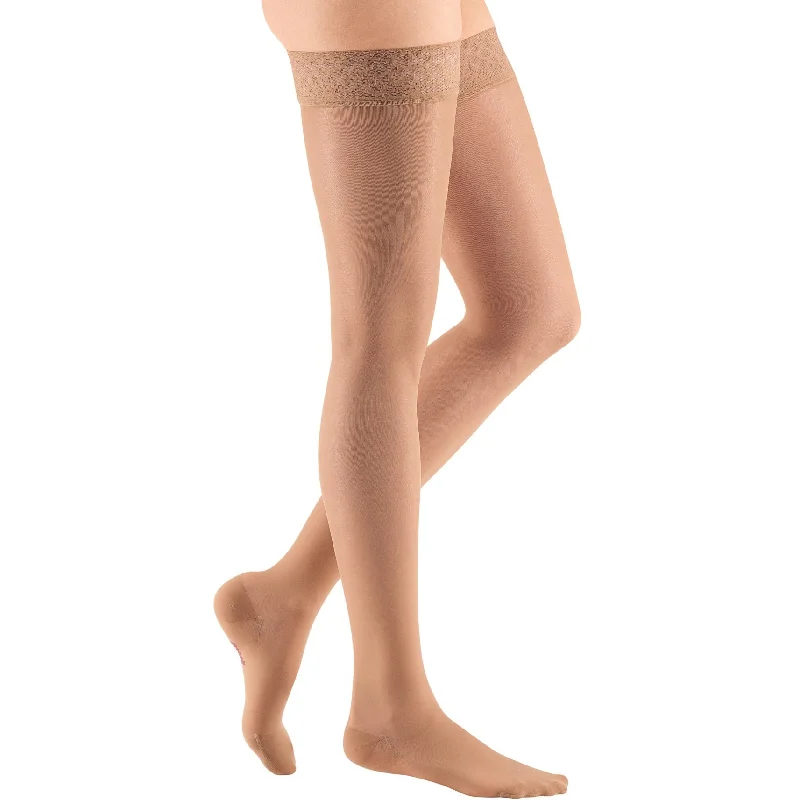 Women's sheer over - the - knee socks for a sexy appealMediven Sheer & Soft Women's Thigh High 30-40 mmHg