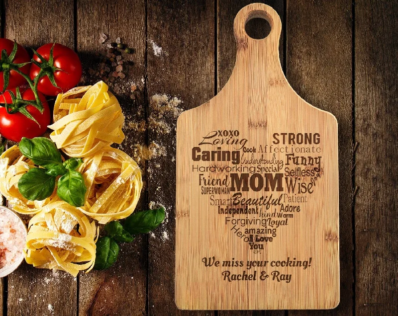 Bamboo - fiber stockings for eco - friendlinessMom Mommy Mother of Groom Bride Mother's Day Paddle Engraved Bamboo Cutting Board Mimi Best Mama Birthday Gift Personalize from Daughter Son