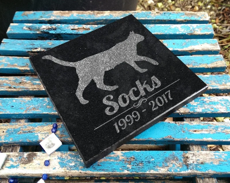 Black stockings for a versatile and classic lookCustomized Cat Silhouette | Memorial Pet Stone