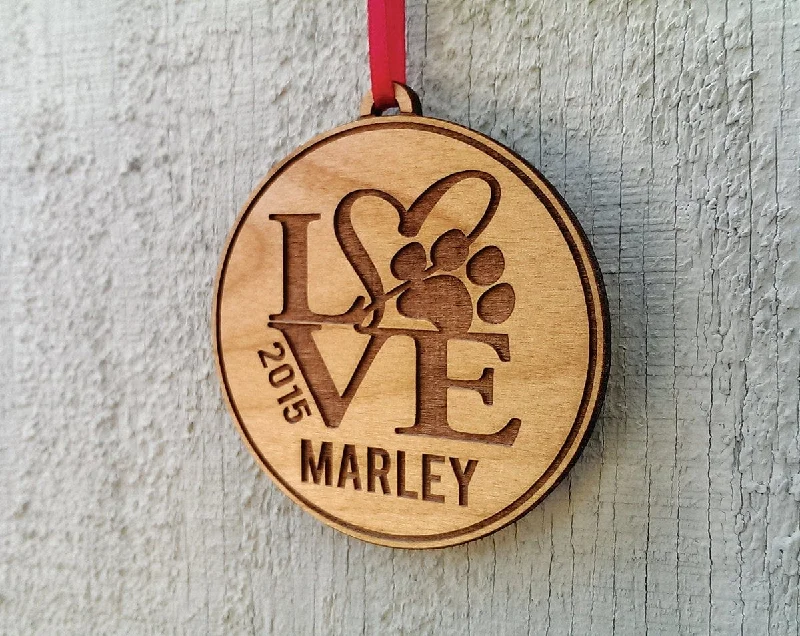 Non - slip stockings for safety on slippery surfacesPersonalized Pet Ornament Gift With Love Paw Print Pets Name and Date Ornament Dog Cat Christmas Gift Custom Engraved Wood Tree Ornament