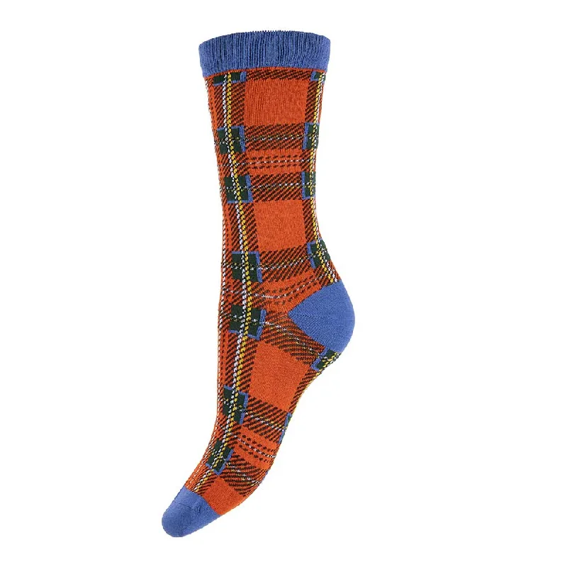 Women's silk - lined socks for a luxurious feelRed tartan ladies Bamboo Socks