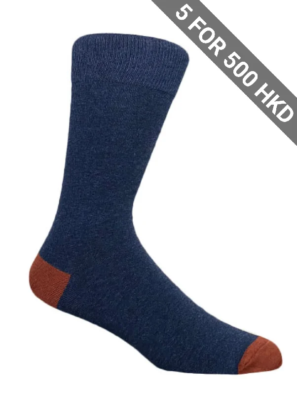 Women's crew socks with a polka - dot printSocks | Navy | Brown | Heel | Cotton