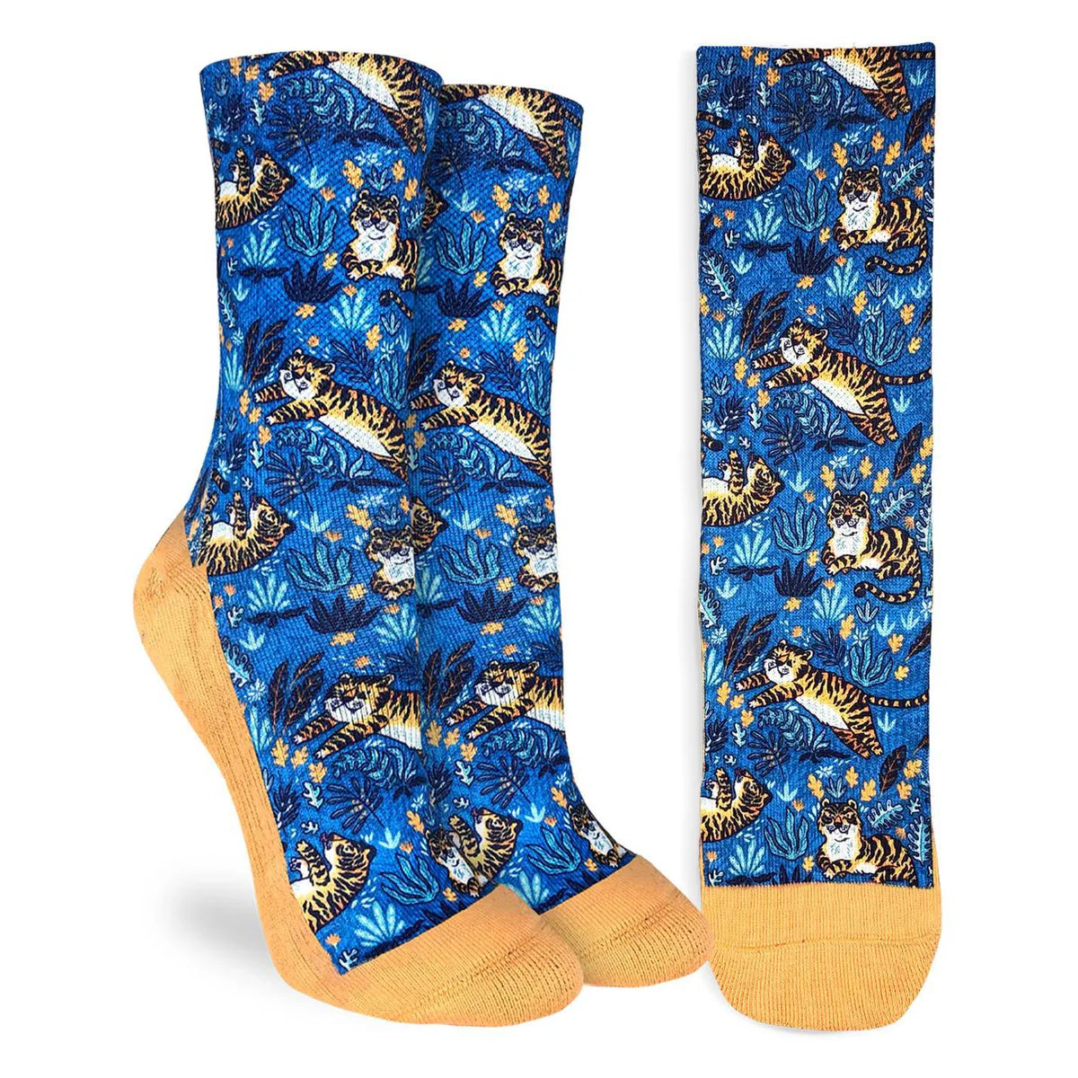 Women's hypoallergenic socks for sensitive skin"Tigers" Crew Socks by Good Luck Sock - Medium