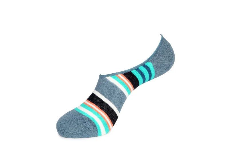 Women's cushioned sole socks for shock absorptionJune Stripe-No Show